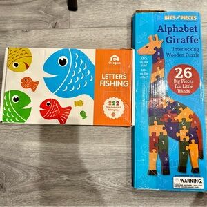Bits and Pieces alphabet puzzle and letters Fishing Game - Educational Toy